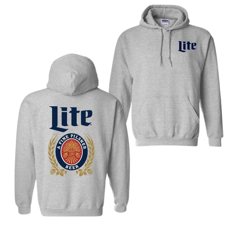 Miller Lite Hoodie, Miller Lite Label 2-Sided Hoodie, Unisex Hoodie Classic, Graphic Tees For Women And Men, Gifts For All