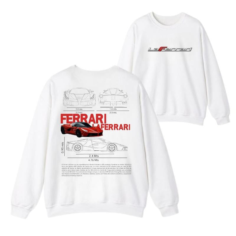 Ferrari Laferrari 2 side T-shirt, Hoodie, Sweater, Shirt For Men, Car Enthusiast Shirt, Car Clothing Classic Cotton Menswear graphic hoodies