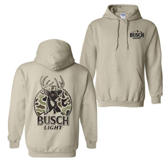 Busch Light Can Camo Hoodie And T-shirt, 2 Siders Buck Version Hoodie, Vintage Hunting Outdoors Unisex Hoodie