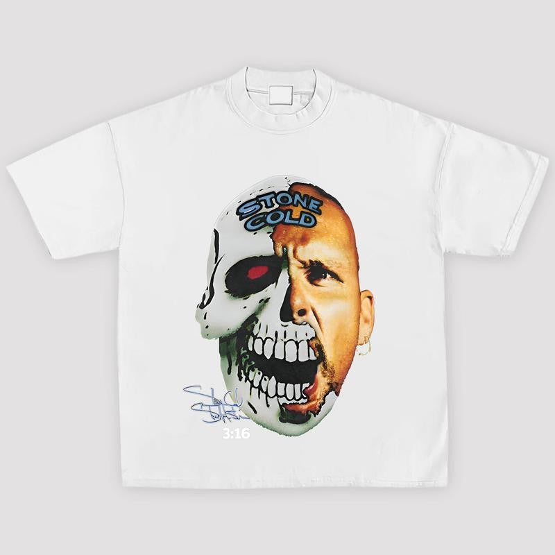 STONE COLD TEE, Wrestling Graphic Shirt, WWE Tee, Sports T-shirt, Athlete Shirt, Wrestling Gift, Fitness Tee, Crewneck Clothing Cotton Menswear