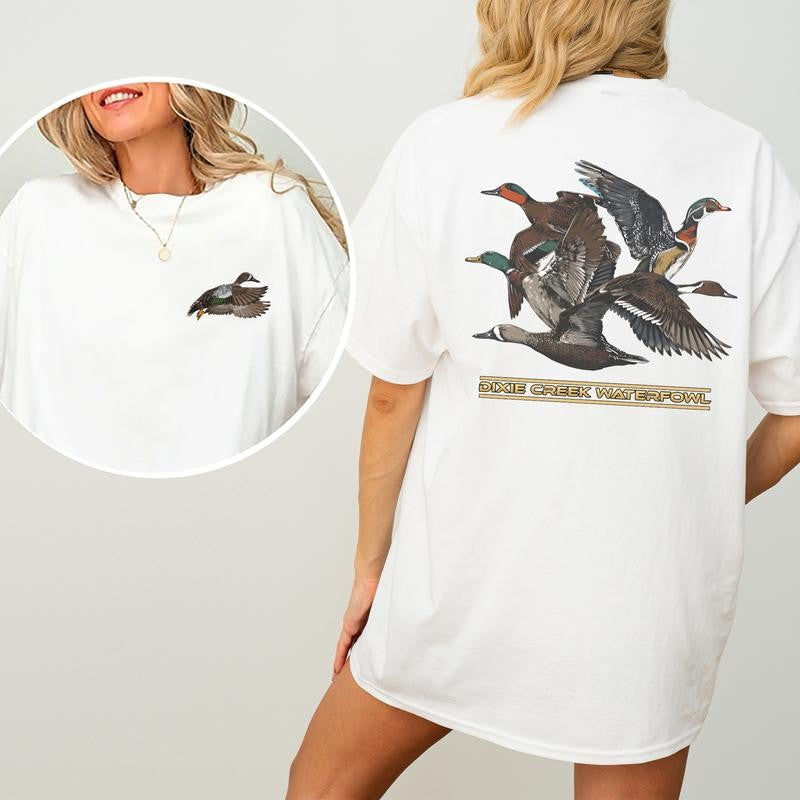Graphic Busch Light Outdoors 2 Sided Shirt, Duck Hunting T-shirt, Comfort Clothing, Cotton Fabric Tshirt, Printed Women's Top, Casual Womenswear, Drink Shirt