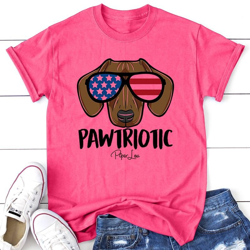 Pawtriotic Apparel, Proudly Printed In The USA, Tee / Tank / V Neck Gray / White / Blue / Hot Pink / Orange, #sassy #cute #blackprint