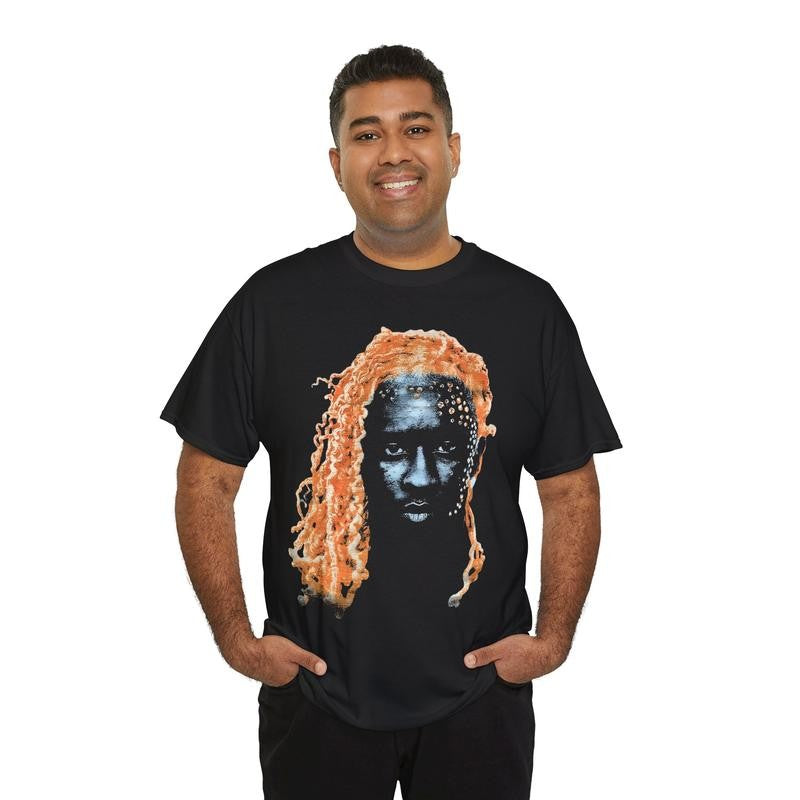 Orange Thugga Y2k 90s Hip-Hop Vibes Heavy Cotton Graphic T-Shirt Tshirt Shirt HipHop Rap Tee Casual Classic Menswear Retro Top Vintage Underwear Streetwear Crewneck Comfy