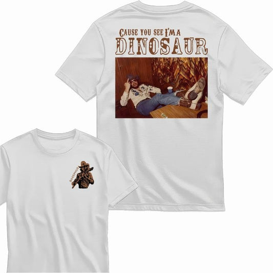 [Sale Up To 60%] Dinosaur Hank Williams Jr. Bocephus Western T-Shirt, Graphic Cotton Shirt, Vintage Style, For Men, For Her, Gift For Her