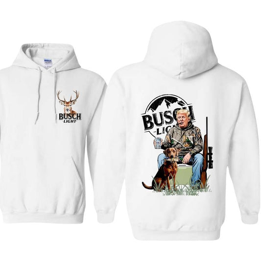 Busch Light, Hunter's Busch Light Hoodie, Sweatshirt, T-shirt - Hunter with Dog, and Classic Beer Graphic, Outdoor Funny, Unisex for Men and For Women