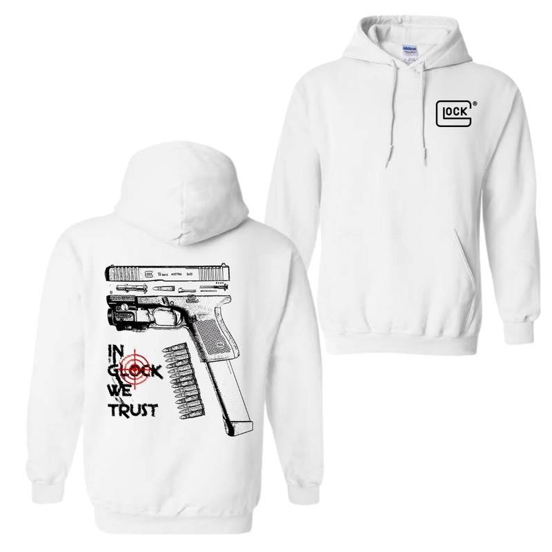 Glock Hoodie IN GLOCK WE TRUST Hoodie Double Side Shirt Hot Trend For Men For Women