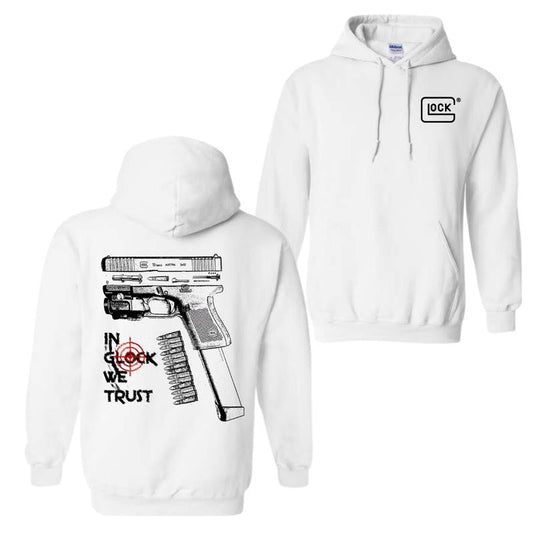 Glock Hoodie IN GLOCK WE TRUST Hoodie Double Side Shirt Hot Trend For Men For Women