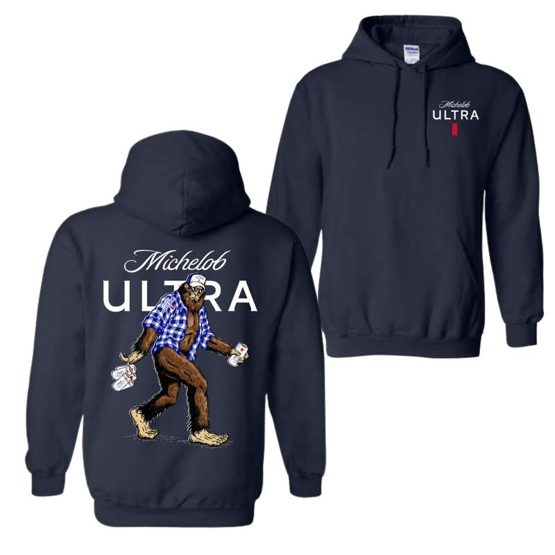 Michelob Ultra Bigfoot Hoodie - Embrace the Legendary Outdoors with a Fun Bigfoot Design, Perfect for Beer Lovers and Adventure Seekers, Unisex
