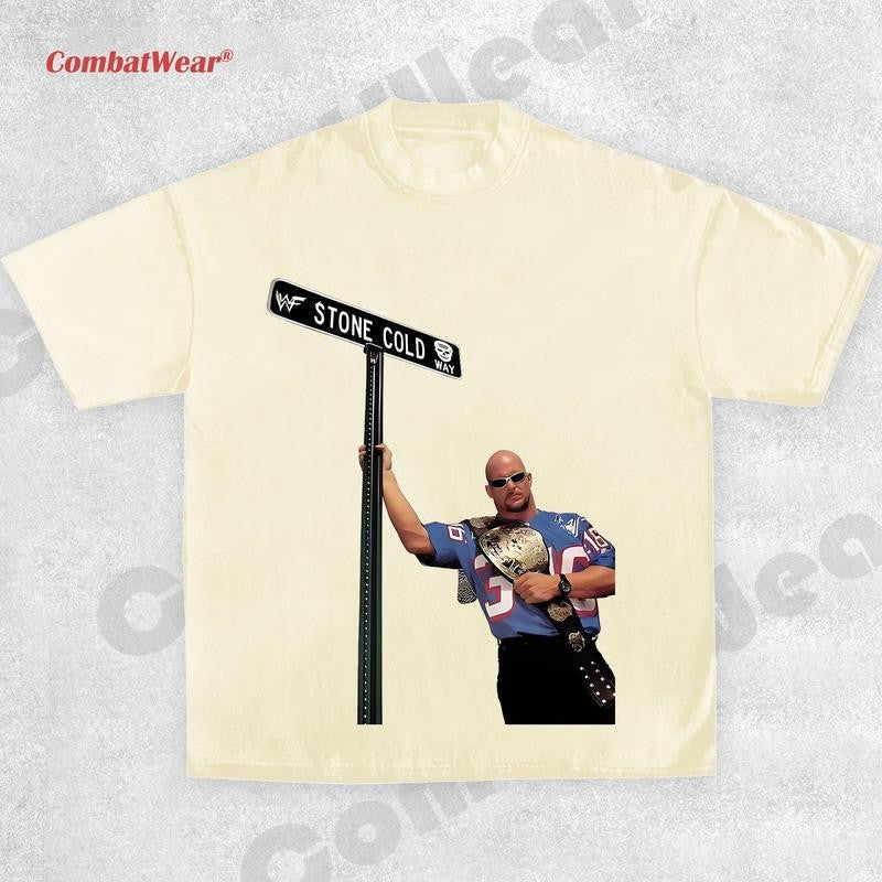 2025 STONE COLD TEE, Wrestling Tee, Wrestling Graphic Tee, Wrestler Shirt, Sports Shirt, Vintage Wresting Shirt, Wrestling Gift Hoodie Sweatshirts
