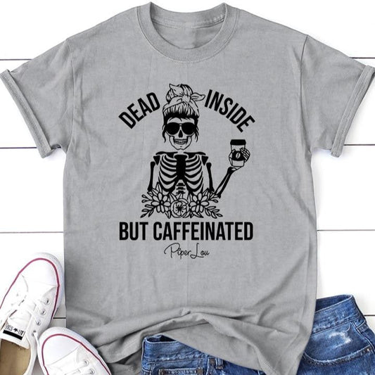 Halloween | Dead Inside But Caffeinated Apparel, Proudly Printed In The USA, Tee / Tank / V Neck Gray / White / Blue / Hot Pink / Orange, #sassy #cute #blackprint