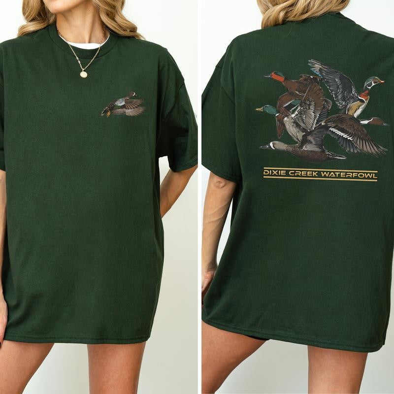 Graphic Busch Light Outdoors 2 Sided Shirt, Duck Hunting T-shirt, Comfort Clothing, Cotton Fabric Tshirt, Printed Women's Top, Casual Womenswear, Drink Shirt
