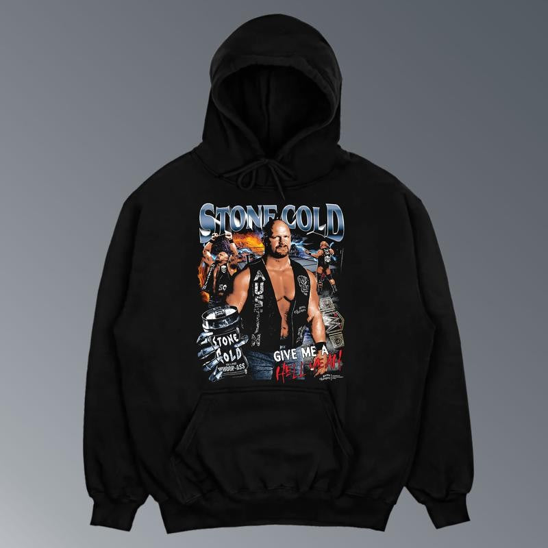 STONE COLD V4 TEE, Wrestling Graphic Tee, Sports T-shirt, Athlete Shirt, Wrestling Gift, Fitness Tee Crewneck Clothing Cotton Menswear