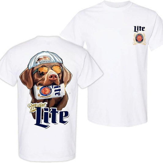 Chocolate Labrador Hunting Dog 2 Siders Hoodies, Miler Lite T-shirt, Perfect For Beer Lovers, Unisex for Men and For Women Classic Cotton