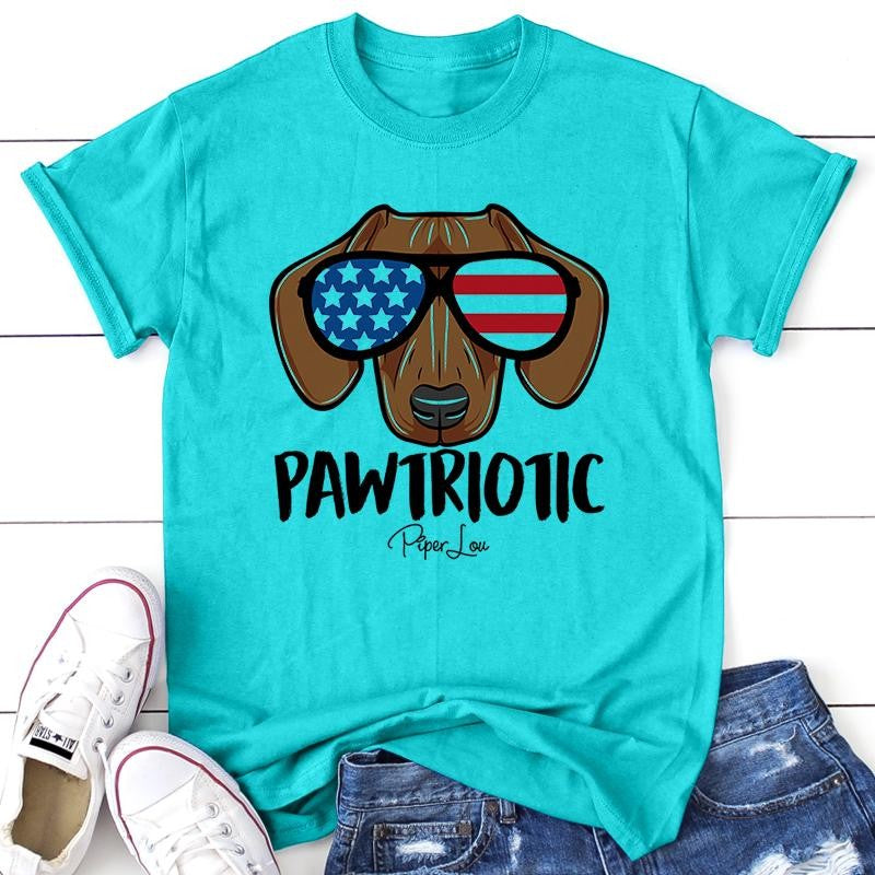 Pawtriotic Apparel, Proudly Printed In The USA, Tee / Tank / V Neck Gray / White / Blue / Hot Pink / Orange, #sassy #cute #blackprint