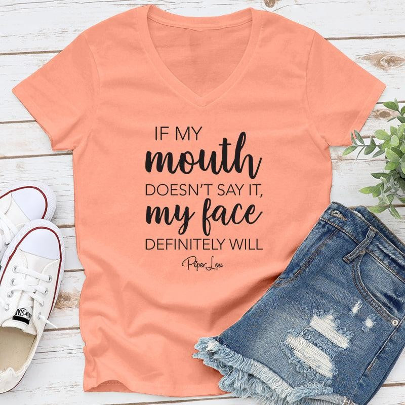 If My Mouth Doesn't Say It Apparel, Proudly Printed In The USA, Tee / Tank / V Neck Gray / White / Blue / Hot Pink, #sassy #cute #blackprint