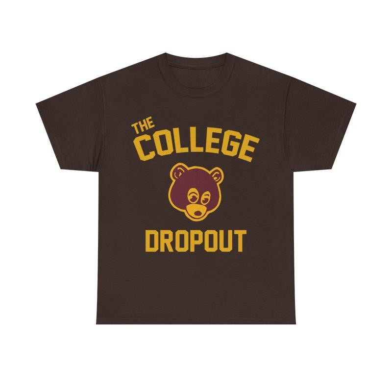 College Dropout Inspired Graphic Tee Menswear Retro Shirt T-Shirt Top Vintage Comfy Classic Cotton Casual Tshirt Streetwear