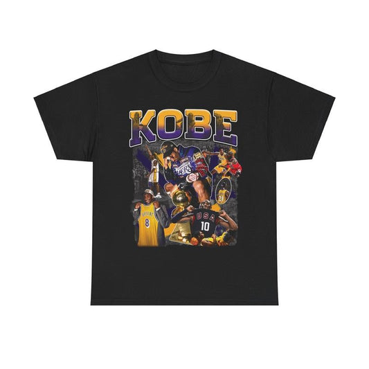 Kobe Vintage Basketball Fan Graphic Tee Retro 90s Baller Styled Streetwear Shirt Casual Cotton Menswear Top Classic Man Tshirt Smooth