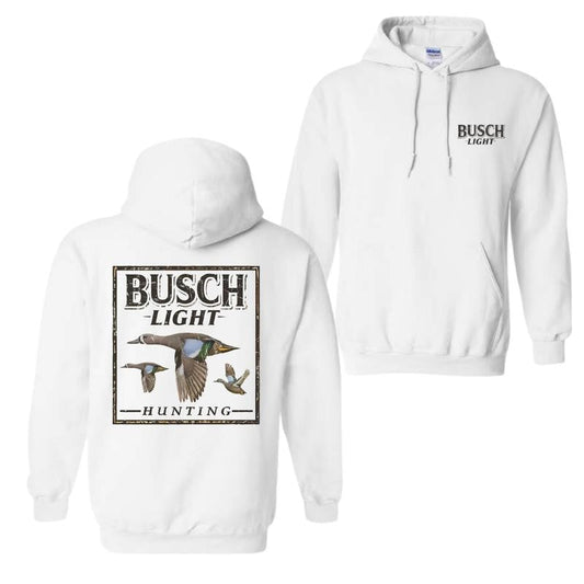 Dark 2-Sided Busch Light Hunting Camo Duck Hoodie, Unisex Hoodie, Many Color Printed Shirt, For Men and Women, Cotton Menswear Hoodie, Hoodie Tops
