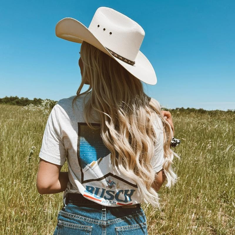 BUSCH LIGHT, BEER, BUSCH BEER '96 LABEL T-SHIRT, For Men, For Women, Casual Graphic Round Neck T-shirt for Summer, Fashion Men's Top for Daily Wear