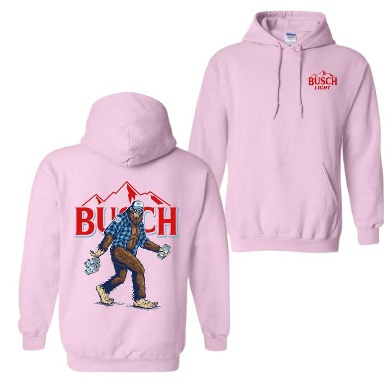 Bigfoot Busch Light Double Sided Hoodie and T-shirt, Unisex Hoodie For Man and Women