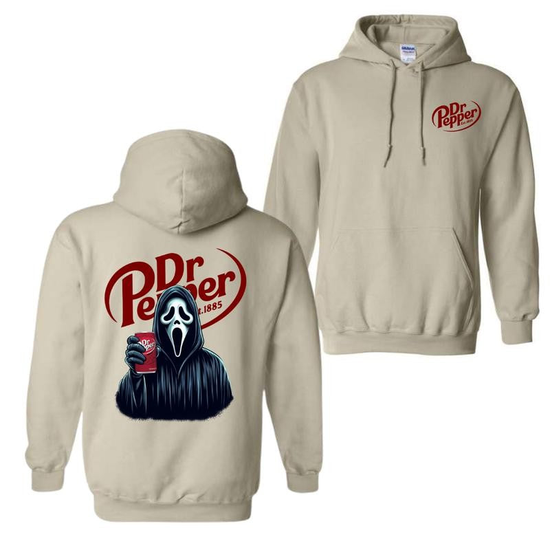 Dr Pepper Ghost Face Halloween 2 Sided Hoodie, Dr Pepper Hoodie For Men And Women