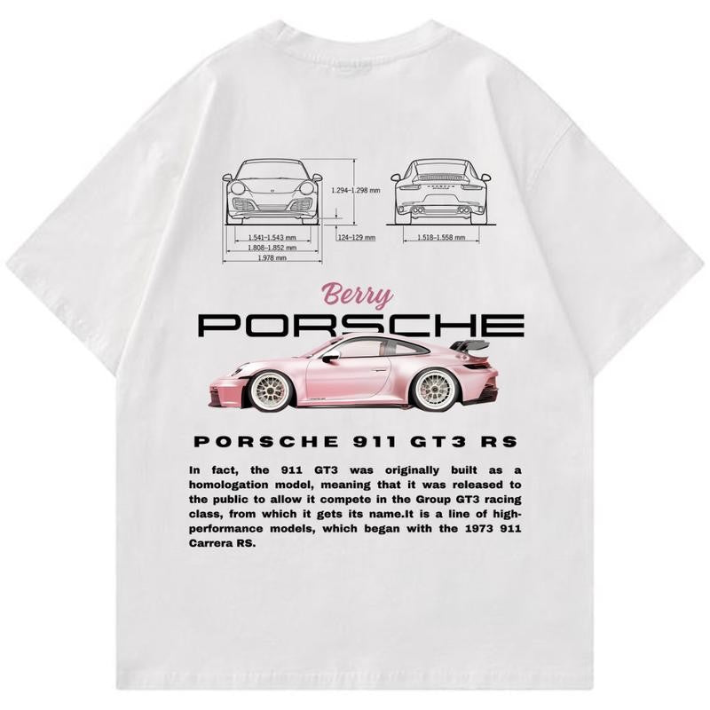 Porsche 911 GT3 RS Pink Bery II T-Shirt, Unisex, Menswear, Street Racing Shirt, Car Shirt, Boyfriend Gift