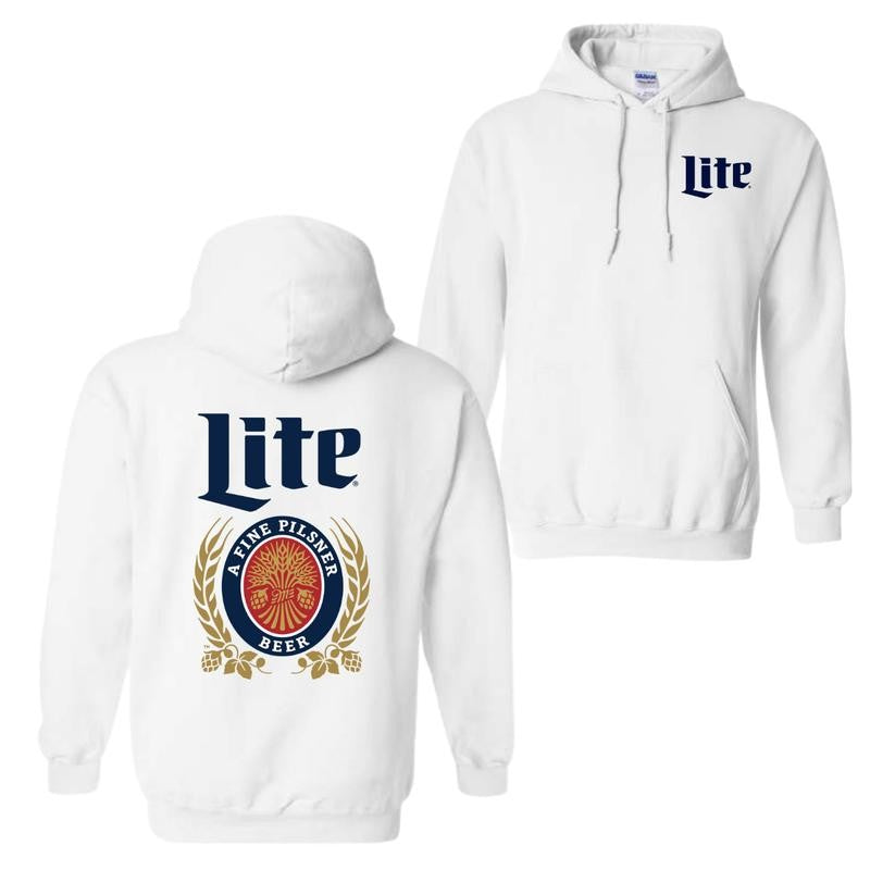 Miller Lite Hoodie, Miller Lite Label 2-Sided Hoodie, Unisex Hoodie Classic, Graphic Tees For Women And Men, Gifts For All