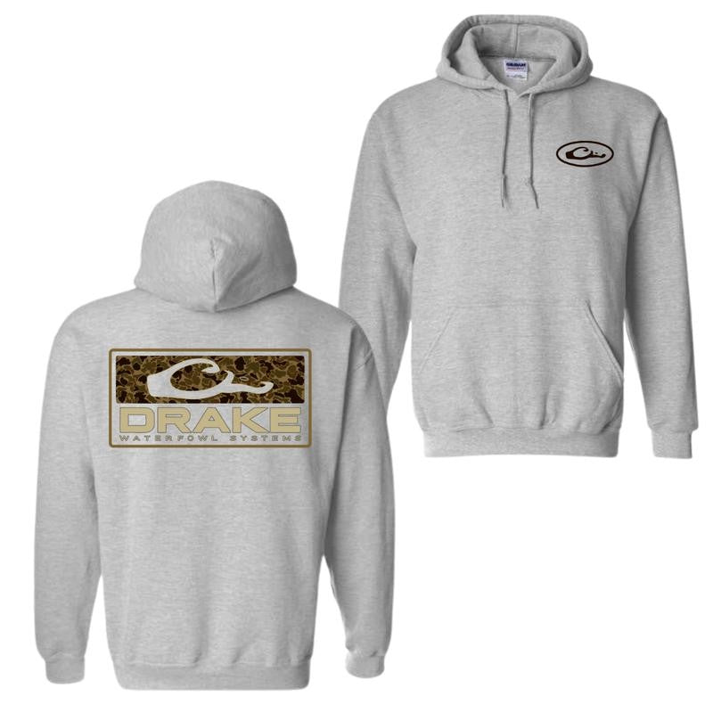 Drake Waterfowl Systems Hoodies and T-shirt, Camo Pattern, Comfort for the Outdoors, Casual Unisex Hoodie, Menswear and Womenswear Top