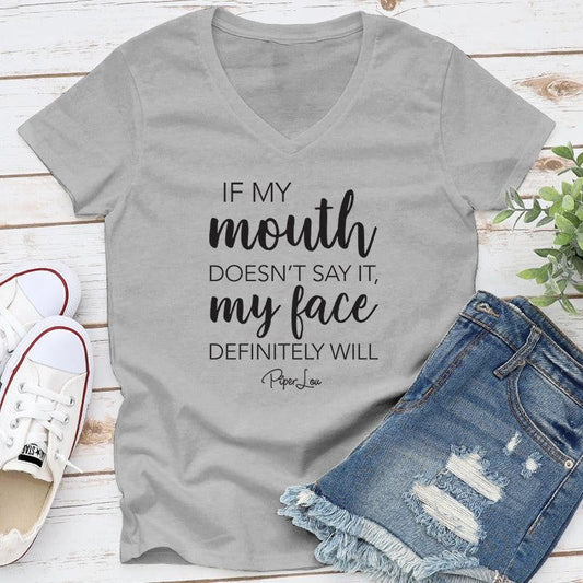 If My Mouth Doesn't Say It Apparel, Proudly Printed In The USA, Tee / Tank / V Neck Gray / White / Blue / Hot Pink, #sassy #cute #blackprint