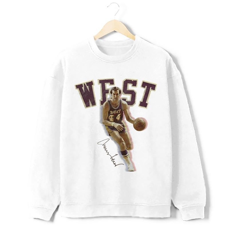 Jerry West Tribute T-Shirt The Logo Basketball Custom Fan Made Art Vintage Design Graphic Tee
