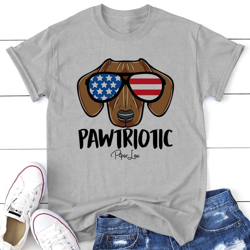 Pawtriotic Apparel, Proudly Printed In The USA, Tee / Tank / V Neck Gray / White / Blue / Hot Pink / Orange, #sassy #cute #blackprint