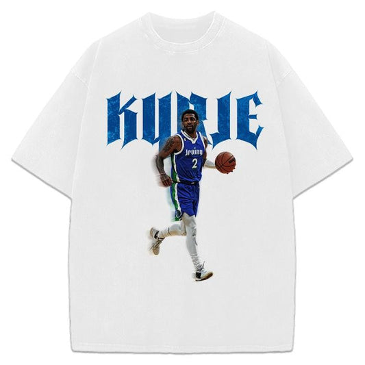 Kyrie Irving T-Shirt Dallas Basketball Custom Design Graphic T-Shirt For Dallas Fans Cotton Menswear