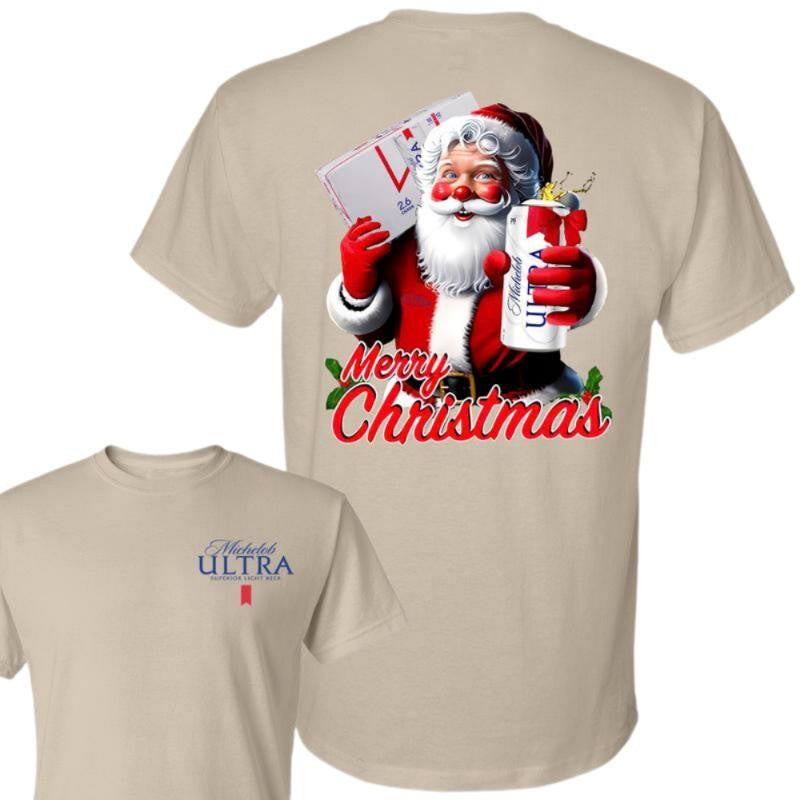 Ultra, Michelob Ultra Christmas 2 Sided T-shirt, Christmas T-shirt with beer, Perfect for outings and holidays, Unisex for Men and For Women