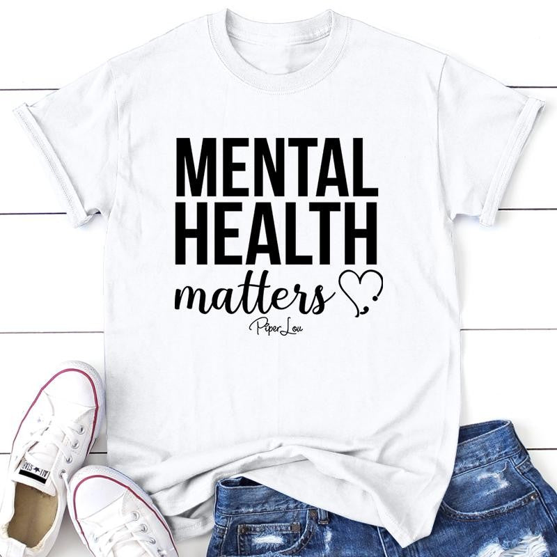 Mental Health Matters Apparel, Proudly Printed In The USA, Tee / Tank / V Neck Gray / White / Blue / Hot Pink / Orange, #sassy #cute #blackprint