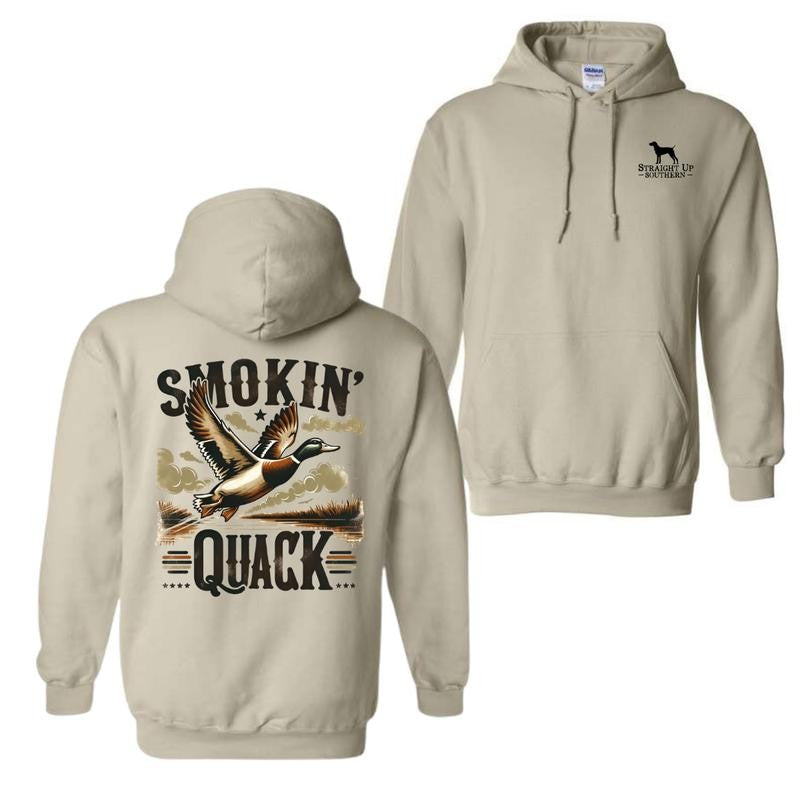 Smokin Quack Hoodie - Stunning Duck Design Perfect Trendy for men for women double sides