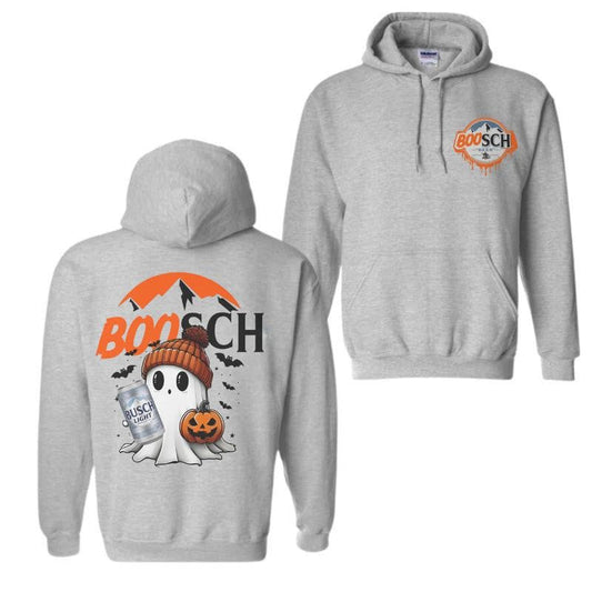 Busch Light, Beer, Boosh Light Cute Boo Ghost Halloween 2 Sided Hoodie, Busch Light Halloween Hoodie,  Halloween Hoodie, For Men, For Women, Halloween Cute Ghost Trendy Hoodie