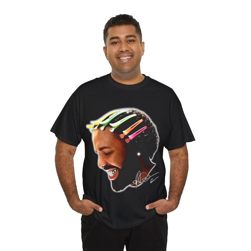 Drake FATD For All The Dogs Drizzy- Heavy Cotton Graphic T-Shirt Tshirt Shirt HipHop Rap Tee Casual Classic Menswear Retro Top Vintage Comfy Streetwear Crewneck Shortsleeve Smooth Underwear Rap Star Round Neck