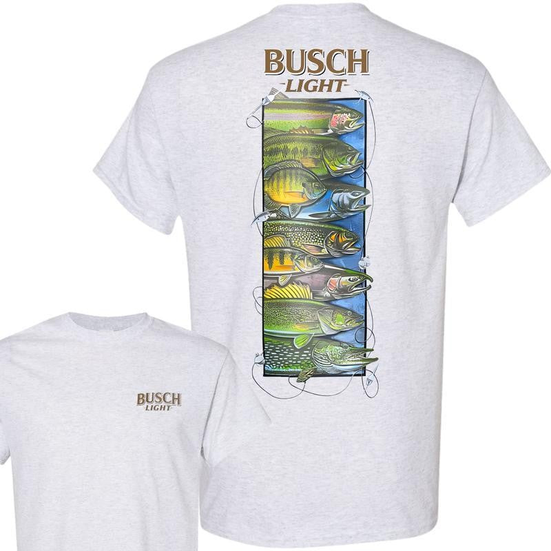 BUSCH LIGHT, BEER,Busch Light Wildlife 2-sided T-shirt, Busch Light T shirt Full Color For Men And Women, Casual Graphic Round Neck T-shirt for Summer, Fashion Men's Top for Daily Wear