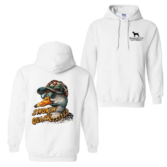 Straight Up Southern Hoodie - Fun Quirky Design with Smokin' Quack Graphics Perfect for Duck Hunting Lovers Unisex Comfort with Southern Charm