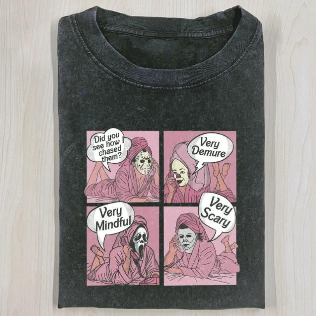 DID YOU SEE HOW I CHASED THEM T-SHIRT, Jason Voorhees, Michael Myers, Ghost Face, Pennywise, Horror Movie Shirt, Horror Character, Funny Halloween Shirt, Unisex T-Shirt, Gift For Men Women