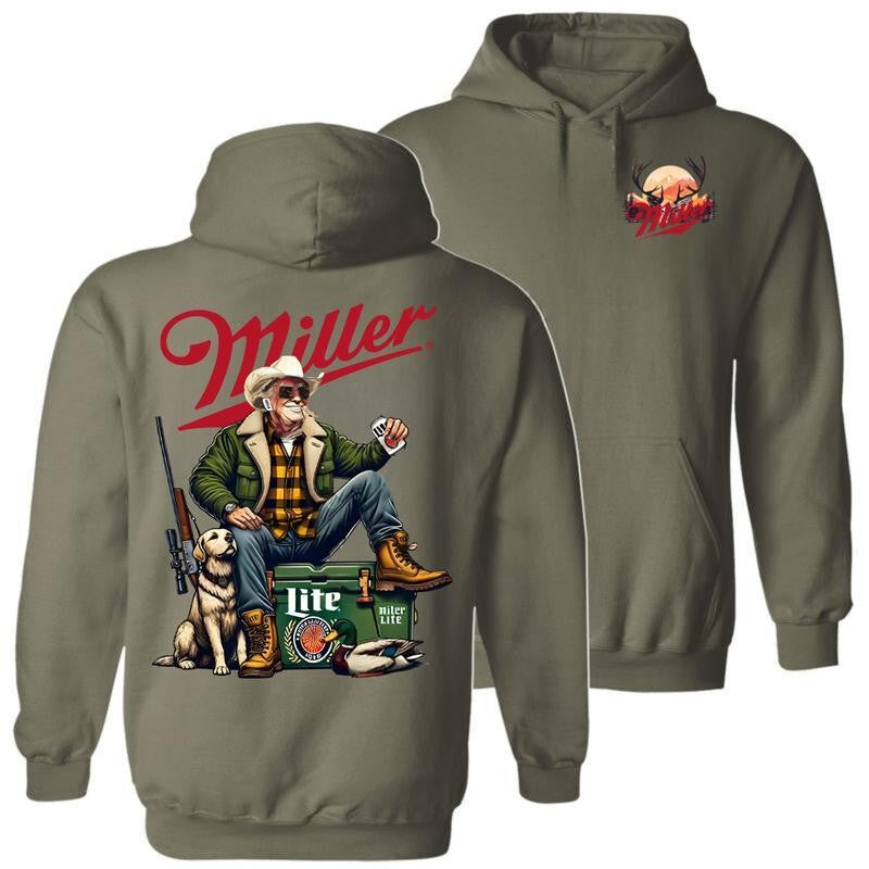 Trump With Miller Lite Beer 2 Siders Hoodies, Miller Lite Hoodie, Perfect For Beer Lovers, Unisex for Men and For Women Classic Cotton