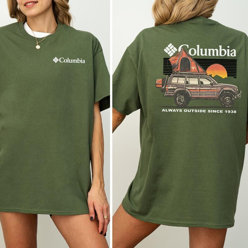 Vintage Columbia Crawl 2-Sided Shirt for Men and Women, Camping Truck T-Shirt, Retro Car RDG Tshirt, Car Enthusiast Tops, Cotton Casual Womenswear