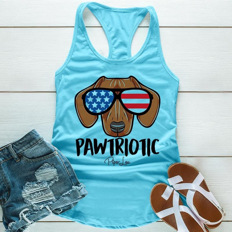 Pawtriotic Apparel, Proudly Printed In The USA, Tee / Tank / V Neck Gray / White / Blue / Hot Pink / Orange, #sassy #cute #blackprint