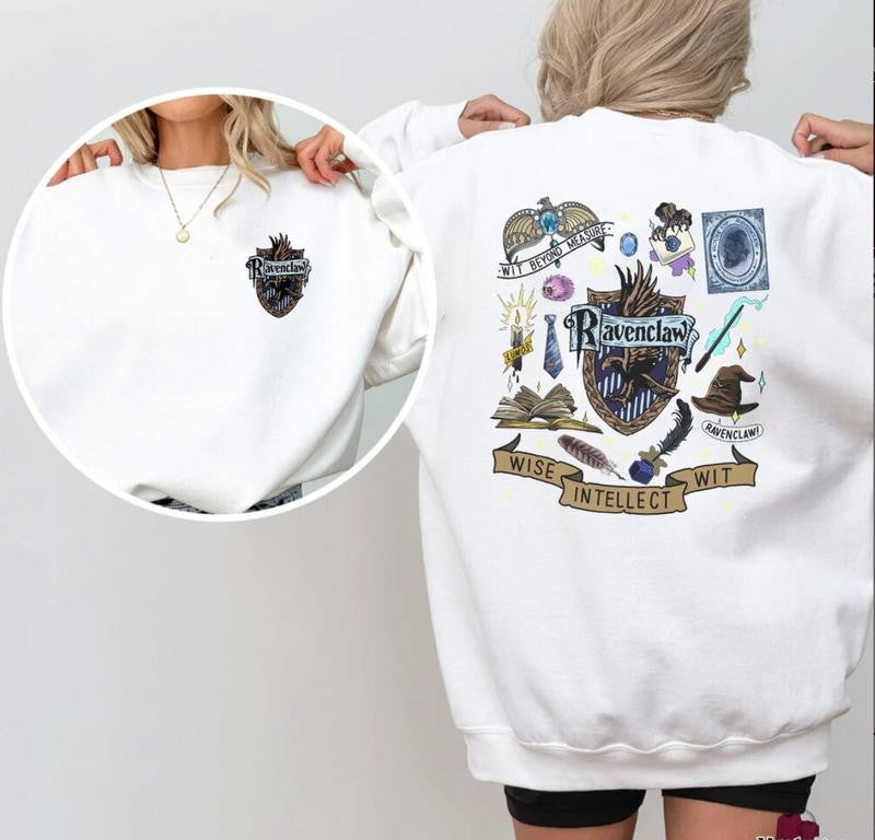 Vintage Hogwarts Houses Sweatshirt, Harry Potter Sweatshirt Cotton Shirt, Wizard House Sweatshirt