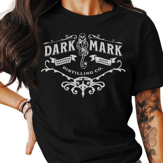 Harry Potter inspired Dark Mark Distilling Co. shirt, Vintage Slytherin Tee, Gift for the Harry Potter fans