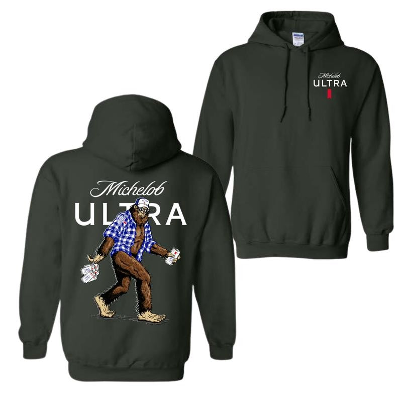 Michelob Ultra Bigfoot Hoodie - Embrace the Legendary Outdoors with a Fun Bigfoot Design, Perfect for Beer Lovers and Adventure Seekers, Unisex