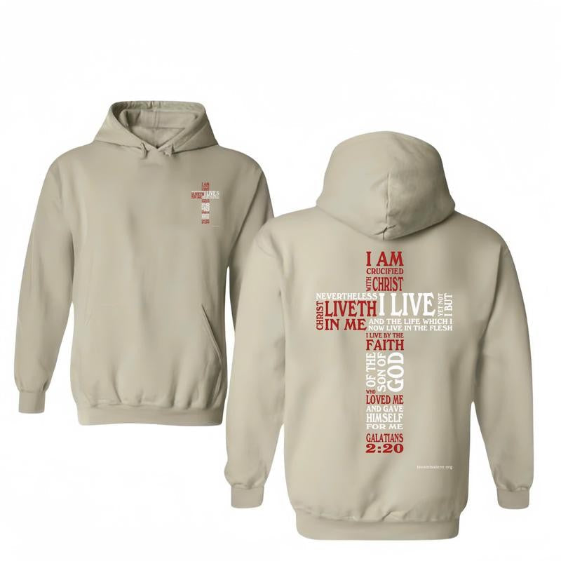 Christian T-Shirt/Hoodie Featuring Crucified with Christ T-Shirt/Hoodie Vintage for Men and Women, Unisex Workwear Tee - Casual, Menswear