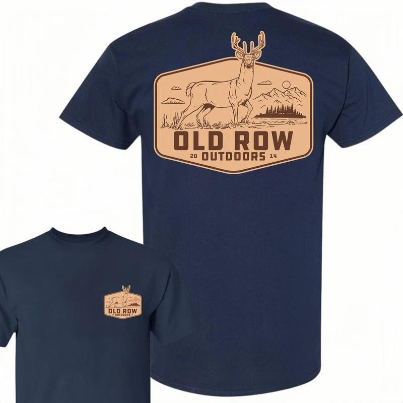 Graphic Outdoors Deer Cotton T-Shirt, ORow Deer Hunting Unisex Shirt, Summer Hunter Tee, For Men, For Women