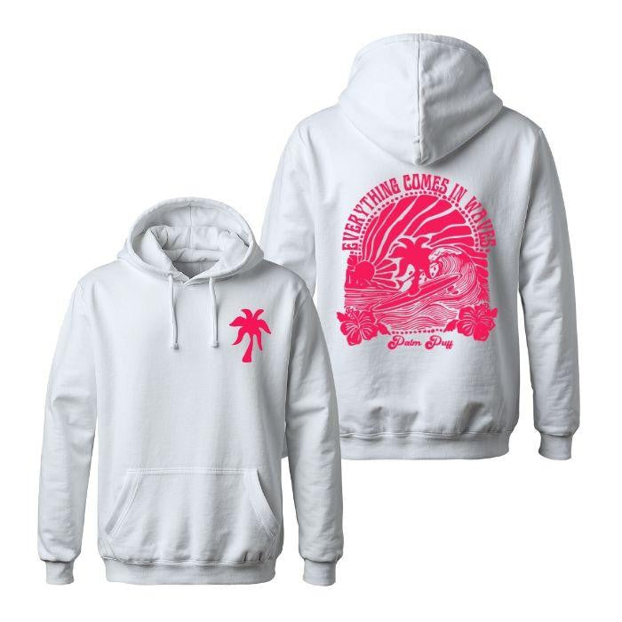 [Sale Up To 60%] Pink Palm Puff Hoodie Vintage Hunting Hoodie/ T-Shirt/ Sweatshirt, Palm Vintage Hoodie, Trendy Sweatshirt, For Women