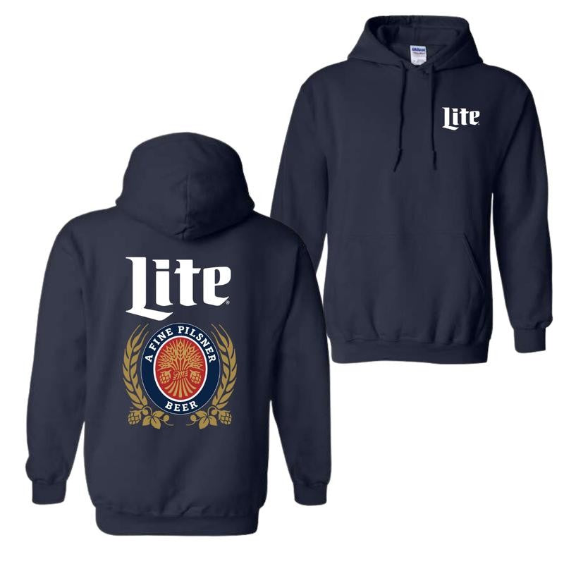 Miller Lite Hoodie, Miller Lite Label 2-Sided Hoodie, Unisex Hoodie Classic, Graphic Tees For Women And Men, Gifts For All
